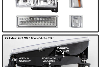 SPYDER Xtune 92-94 Blazer Full Size Corner/LED Bumper Headlights Chrome HD-JH-CCK88-LED-AM-C-SET - Lights