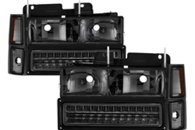 SPYDER Xtune 92-94 Blazer Full Size Corner/LED Bumper Headlights Smoke HD-JH-CCK88-LED-AM-SM-SET - Lights