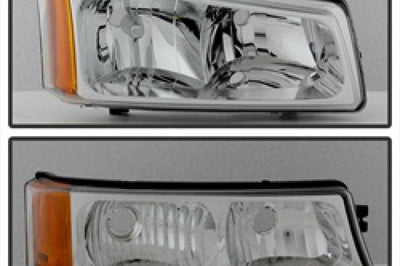 SPYDER Xtune Chevy Silverado 2500HD 03-06 Crystal Headlights w/ Bumper Lights Chrome HD-JH-CSIL03-AM-C-SET