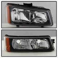 SPYDER Xtune Chevy Silverado 2500HD 03-06 Crystal Headlights w/ Bumper Lights Black HD-JH-CSIL03-AM-BK-SET