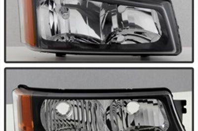 SPYDER Xtune Chevy Silverado 2500HD 03-06 Crystal Headlights w/ Bumper Lights Black HD-JH-CSIL03-AM-BK-SET
