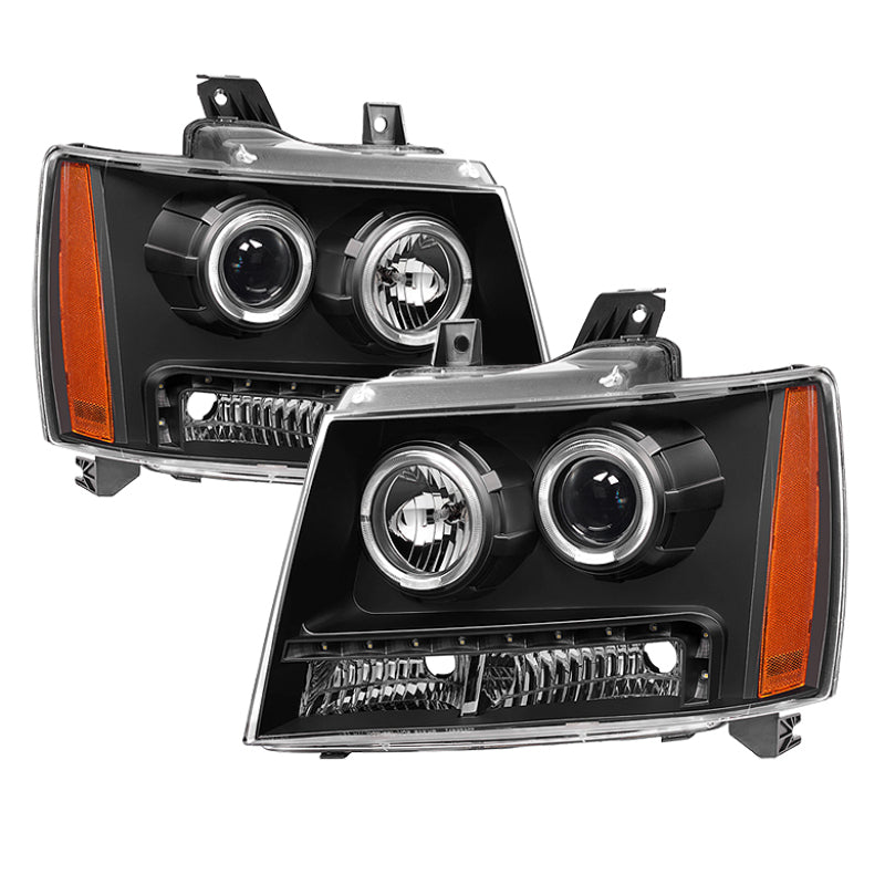 SPYDER Xtune Chevy Suburban 1500/2500 07-14 Halo Projector w/LED Headlights Black PRO-JH-CSUB07-LED-BK - Lights