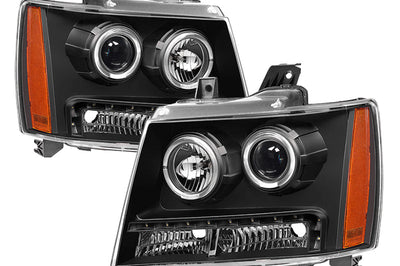 SPYDER Xtune Chevy Suburban 1500/2500 07-14 Halo Projector w/LED Headlights Black PRO-JH-CSUB07-LED-BK - Lights