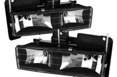 SPYDER Xtune Chevy Suburban 88-98 Crystal Headlights Black HD-JH-CCK88-BK - Lights