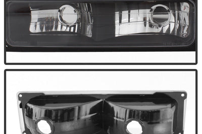 SPYDER Xtune Chevy Suburban 94-98 Headlights w/ Corner & Parking Lights 8pcs Black HD-JH-CCK88-AM-BK-SET