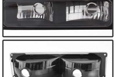 SPYDER Xtune Chevy Suburban 94-98 Headlights w/ Corner & Parking Lights 8pcs Black HD-JH-CCK88-AM-BK-SET