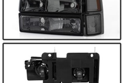 SPYDER Xtune Chevy Suburban 94-98 Headlights w/ Corner & Parking Lights 8pcs Smoked HD-JH-CCK88-AM-SM-SET