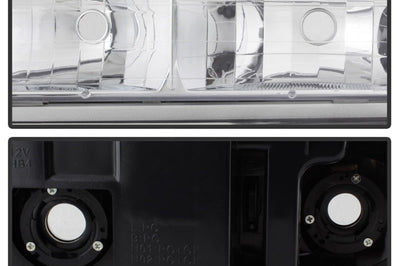 SPYDER Xtune Chevy Suburban 94-98 Headlights w/ Corner & Parking Lights 8pcs Chrome HD-JH-CCK88-AM-C-SET