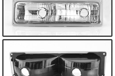SPYDER Xtune Chevy Suburban 94-98 Headlights w/ Corner & Parking Lights 8pcs Chrome HD-JH-CCK88-AM-C-SET