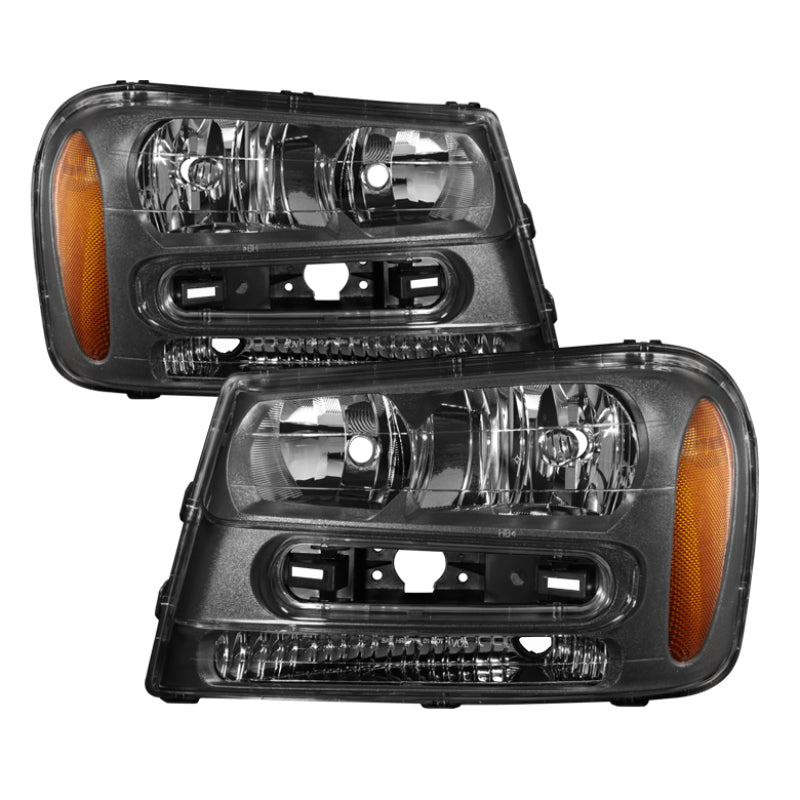 SPYDER Xtune Chevy Trailblazer 02-09 Crystal Headlights Black HD-JH-CTB02-AM-BK - Lights