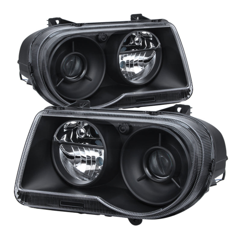 SPYDER Xtune Chrysler 300C w/ Halogen Projection Style Only 05-10 Headlights Black HD-JH-C300C-BK - Lights