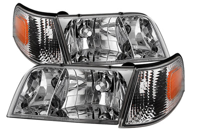 SPYDER Xtune Crown Victoria 98-11 Crystal Headlights w/ Corner Lights Set Chrome HD-JH-CRVI98-SET-C