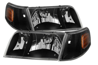 SPYDER Xtune Crown Victoria 98-11 Crystal Headlights w/ Corner Lights Set Black HD-JH-CRVI98-SET-BK