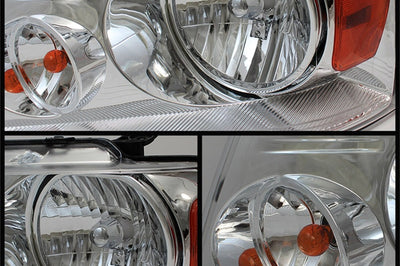 SPYDER Xtune Ford F150 04-08 Amber Crystal Headlights Chrome HD-JH-FF15004-AM-C - Lights