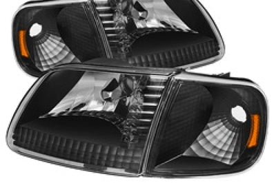 SPYDER Xtune Ford F150 97-03 / Expedition 97-02 Crystal Headlights w/Corner Black HD-JH-FF15097-SET-AM-BK - Lights