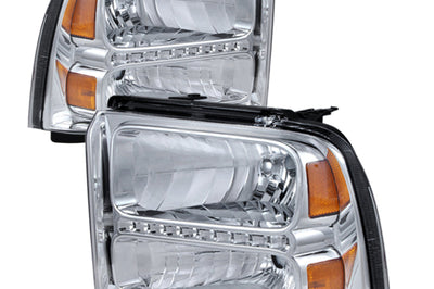 SPYDER Xtune Ford F250/350/450 Super Duty 05-07 Crystal Headlights w/ LED Chrome HD-JH-FS05-LED-C - Lights