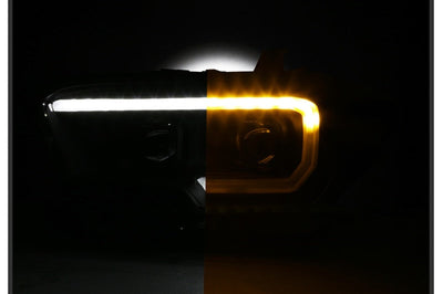 SPYDER xTune Toyota Tacoma 16-18 DRL Light Bar Projector Headlights - Black PRO-JH-TTA16-LBDRL-BK - Lights