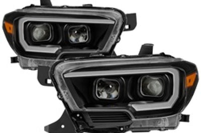 SPYDER xTune Toyota Tacoma 16-18 DRL Light Bar Projector Headlights - Black PRO-JH-TTA16-LBDRL-BK - Lights