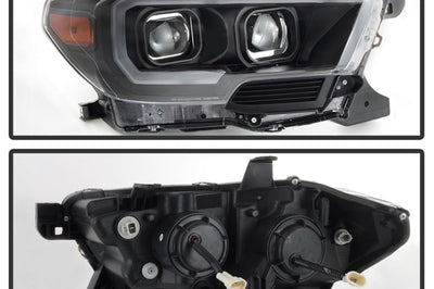 SPYDER xTune Toyota Tacoma 16-18 DRL Light Bar Projector Headlights - Black PRO-JH-TTA16-LBDRL-BK - Lights