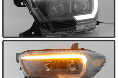 SPYDER xTune Toyota Tacoma 16-18 DRL Light Bar Projector Headlights - Black PRO-JH-TTA16-LBDRL-BK - Lights