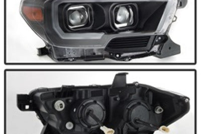 SPYDER xTune Toyota Tacoma 16-18 DRL Light Bar Projector Headlights - Black PRO-JH-TTA16-LBDRL-BK - Lights