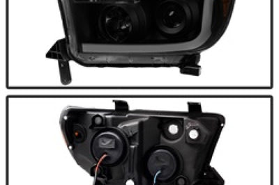 SPYDER Xtune Toyota Tundra 07-13 LED Light Bar Projector Headlights Black Smoked PRO-JH-TTU07-LED-BSM - Lights