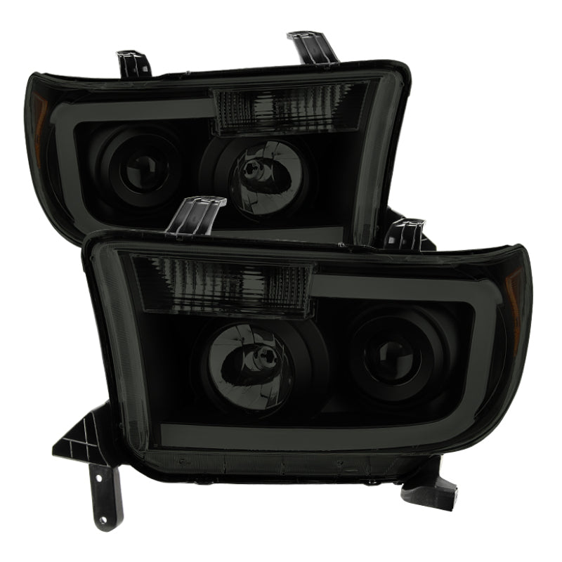 SPYDER Xtune Toyota Tundra 07-13 LED Light Bar Projector Headlights Black Smoked PRO-JH-TTU07-LED-BSM - Lights