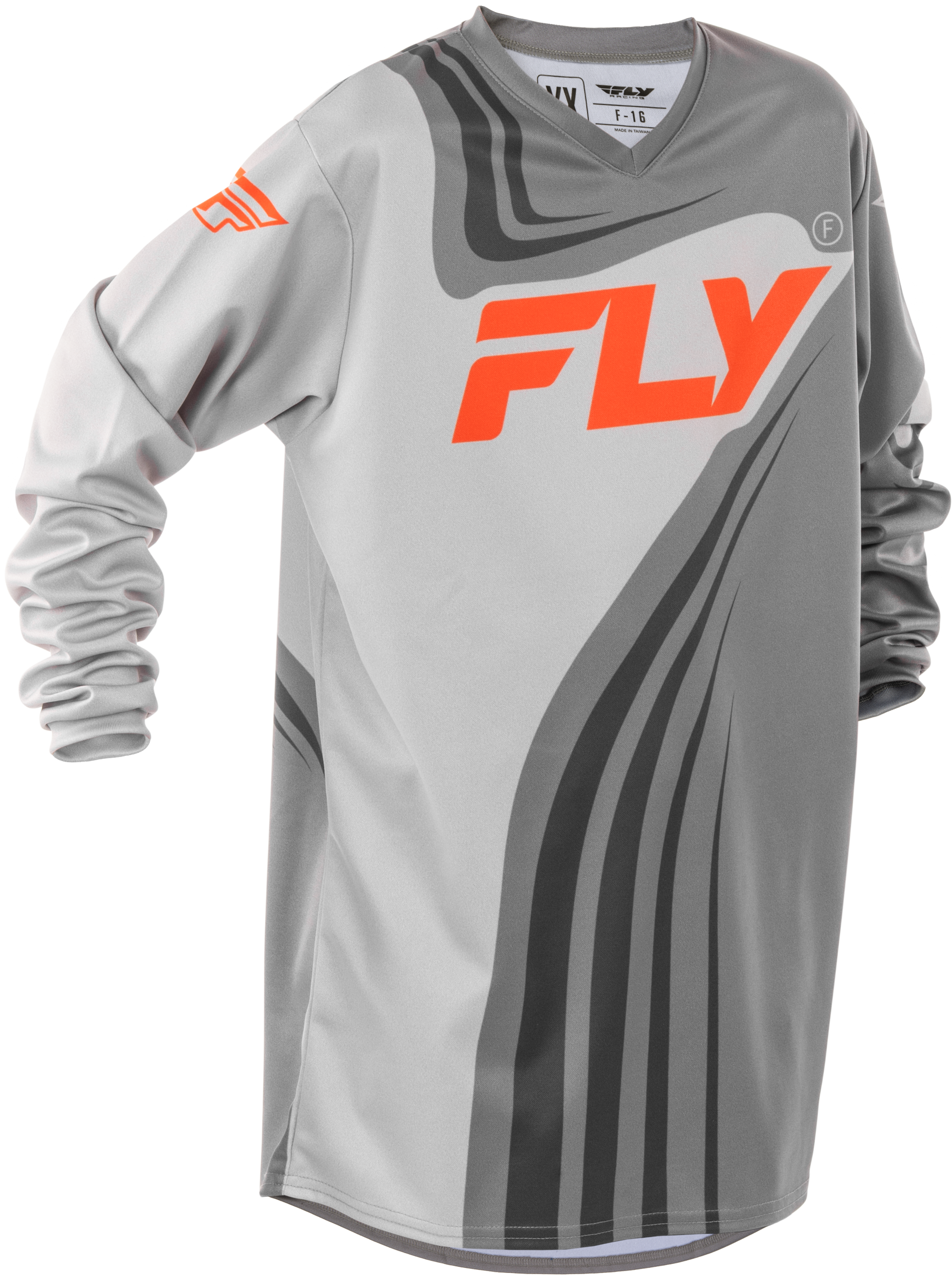 Fly Racing Youth F-16 Jersey Yellow/white/black Yxl - Grey/Orange / X-Large