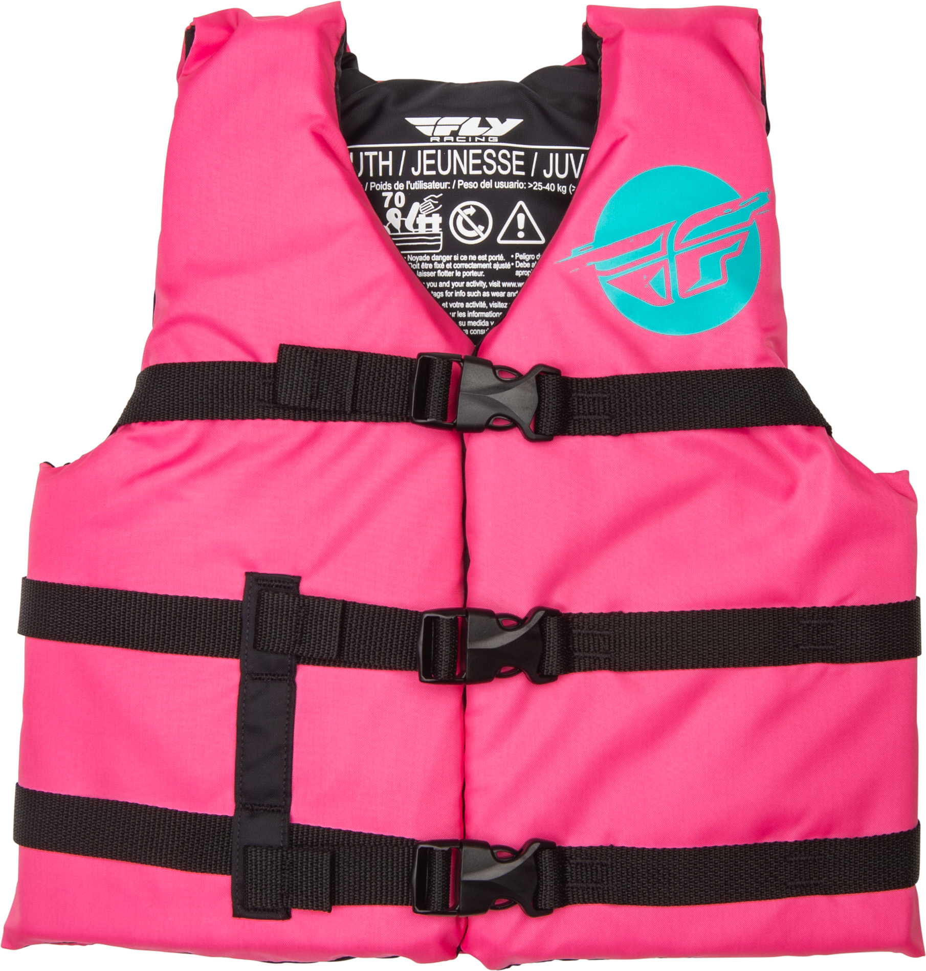 Fly Racing Youth Flotation Vest Grey/black - Neon Pink/Teal / Watercraft Collection