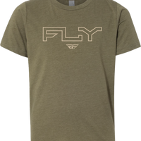 Fly Racing Youth Edge Tee Military Green Ys - Black / Large - Gear