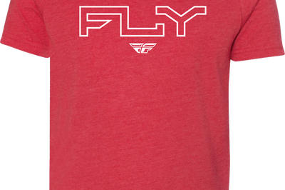 Fly Racing Youth Edge Tee Military Green Ys - Red / Large - Gear
