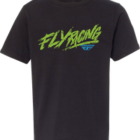 Fly Racing Youth Khaos Tee Grey Ys - Black / Medium