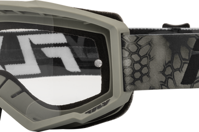 Fly Racing Youth Focus Se Kryptek Goggle Moss Grey/black W/ Clear Lens - Bicycle Collection
