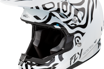 Fly Racing Youth Formula S Carbon Abyss Helmet White/black Yl - White/Black / 2X-Large