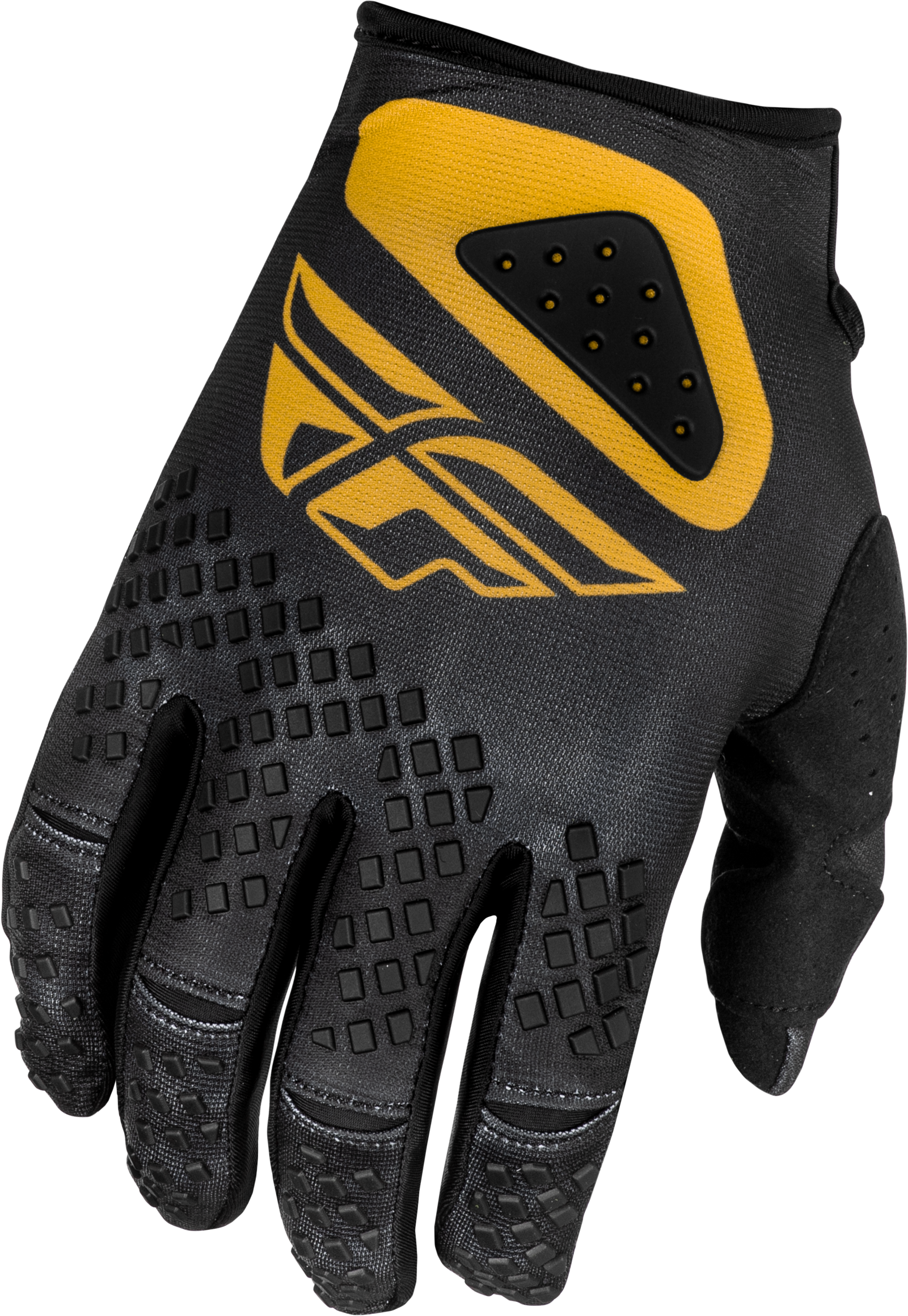 Fly Racing Youth Kinetic Center Gloves Red/black Ys - Black/Gold / Medium