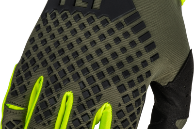 Fly Racing Youth Kinetic Gloves Red/grey Ys - Olive Green/Hi-Vis Yellow / Medium - Apparel Collection