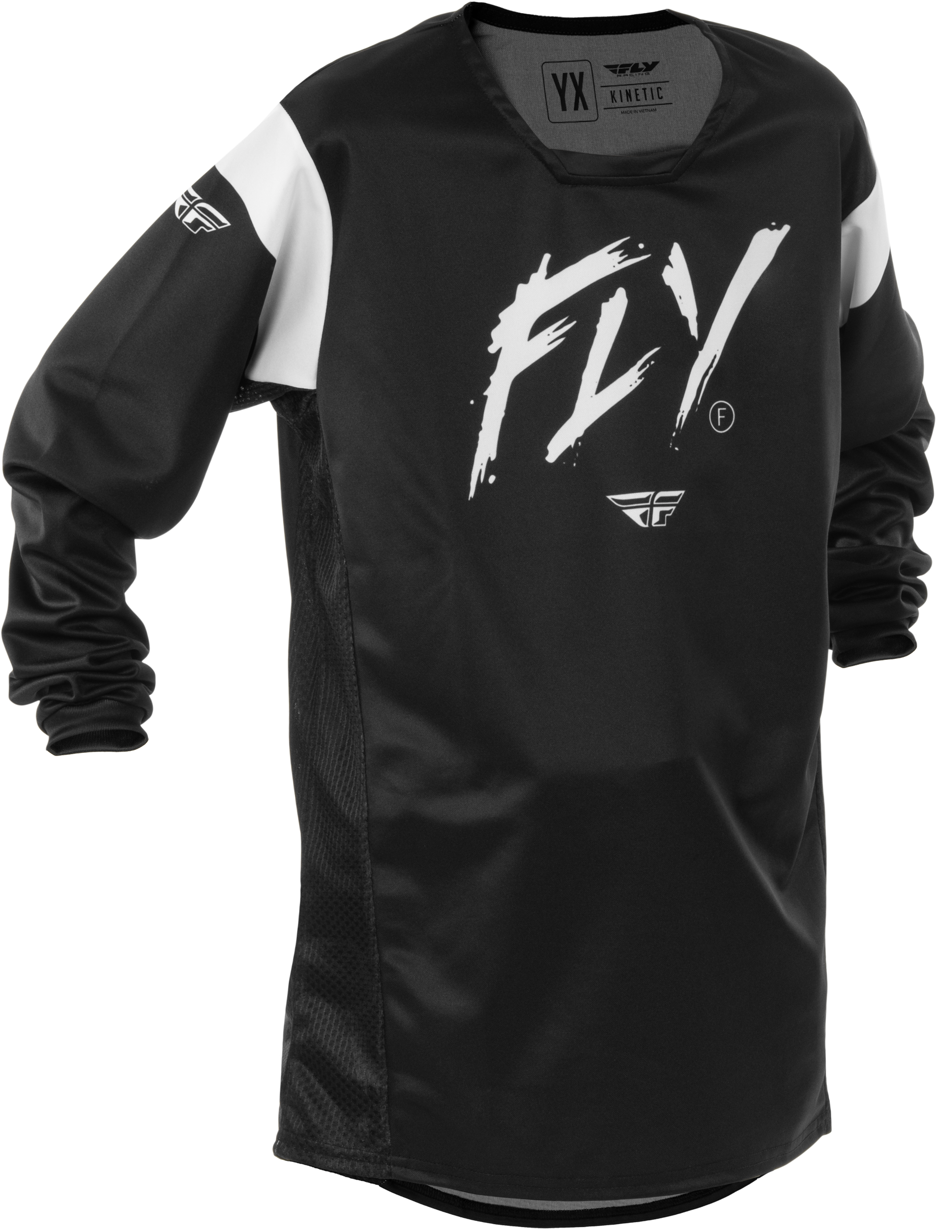 Fly Racing Youth Kinetic Stoke Jersey Red/black Yxl - Black/White / Large