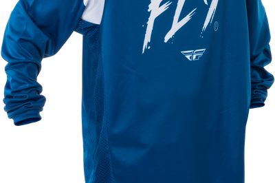 Fly Racing Youth Kinetic Stoke Jersey Red/black Yxl - Navy/White / Large