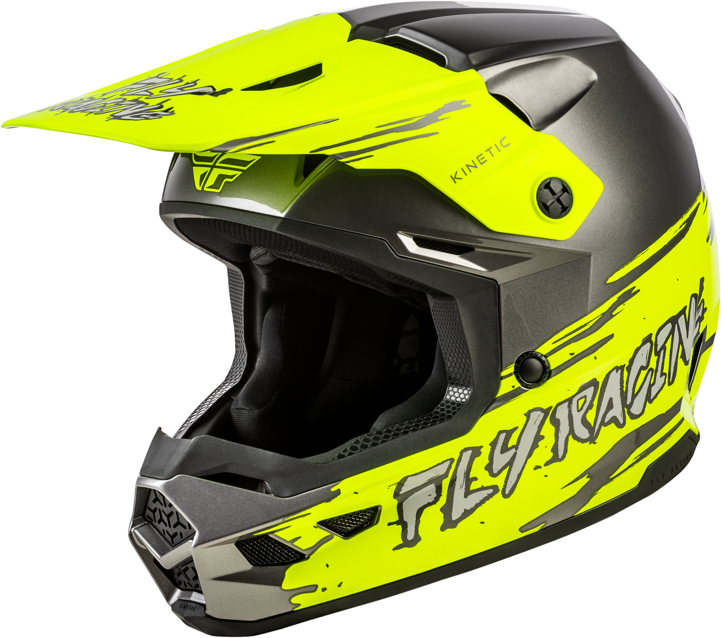 FLY RACING Youth Kinetic Surge Helmet Grey/Hi Vis Ys