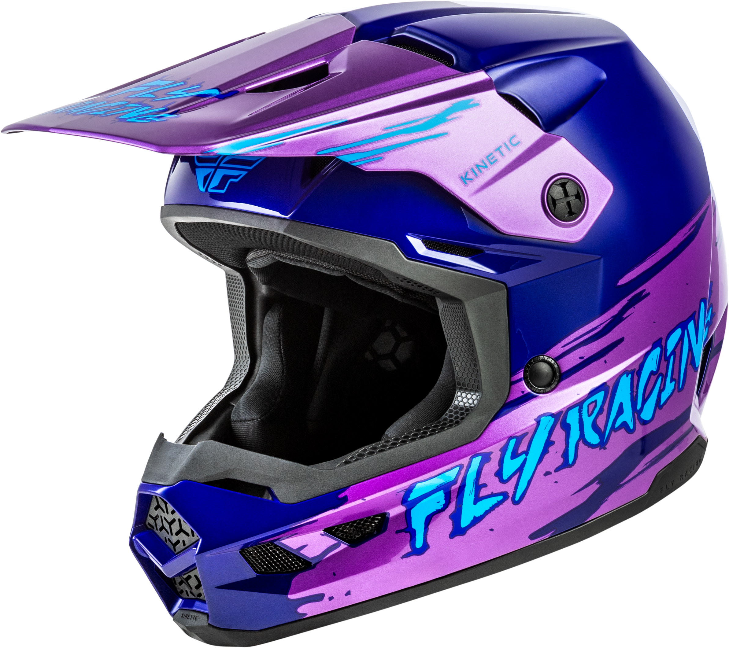 FLY RACING Youth Kinetic Surge Helmet Pink/Purple/Teal Ym