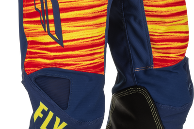 FLY RACING Youth Kinetic Wave Pants Navy/Yellow/Red Sz 20