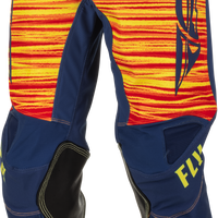 FLY RACING Youth Kinetic Wave Pants Navy/Yellow/Red Sz 20