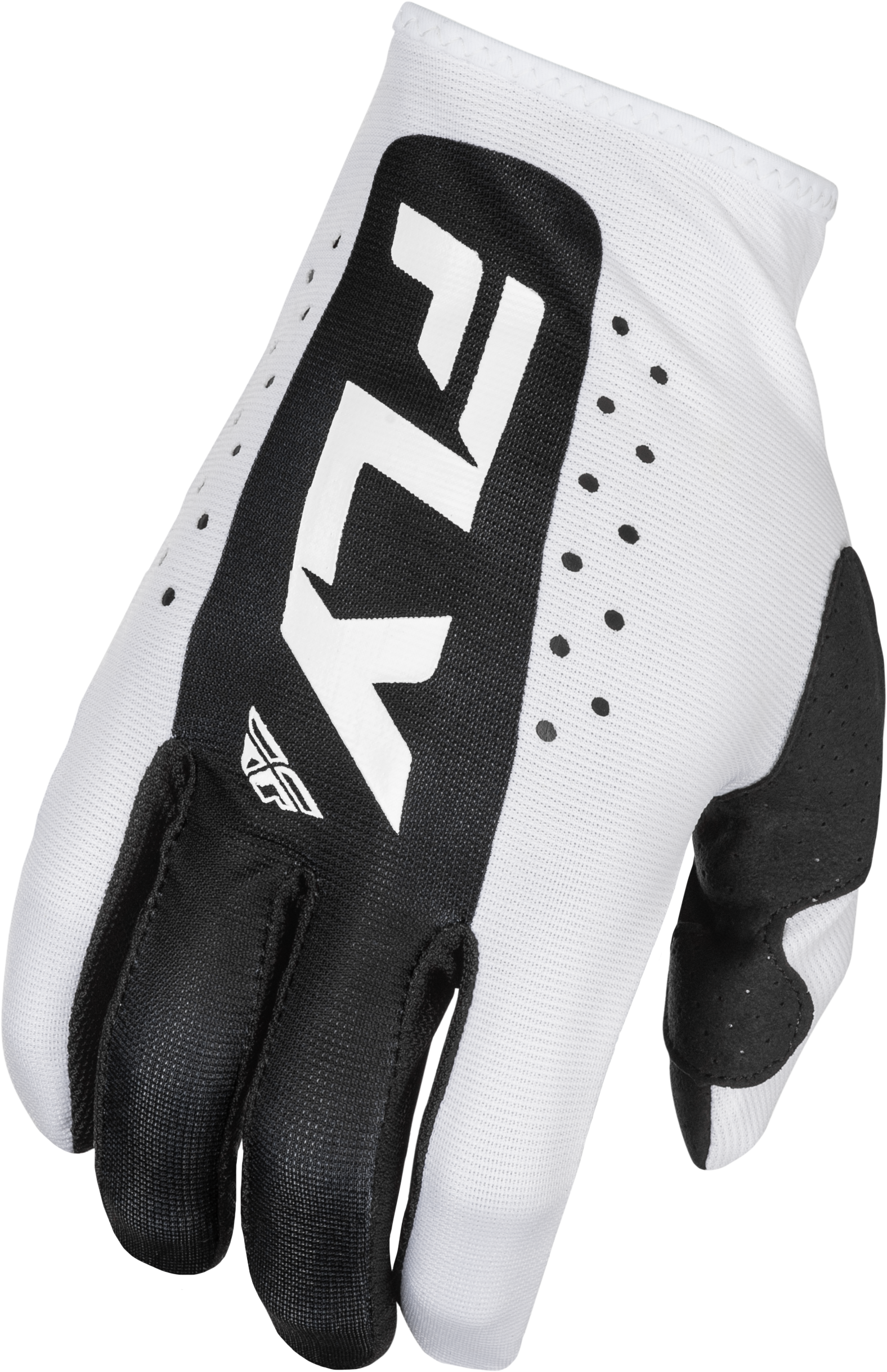 FLY RACING Youth Lite Gloves White/Black Ys