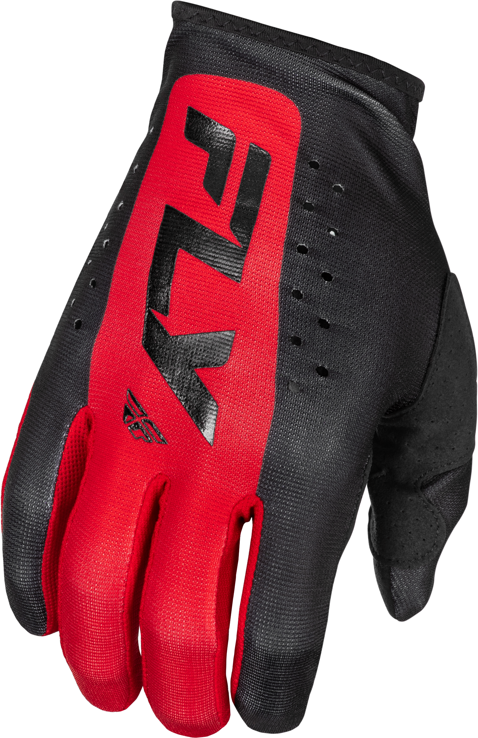 Fly Racing Youth Lite Gloves White/black Ys - Black/Red / Small