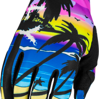FLY RACING Youth Lite Malibu Gloves Pink/Blue/Sand Ys
