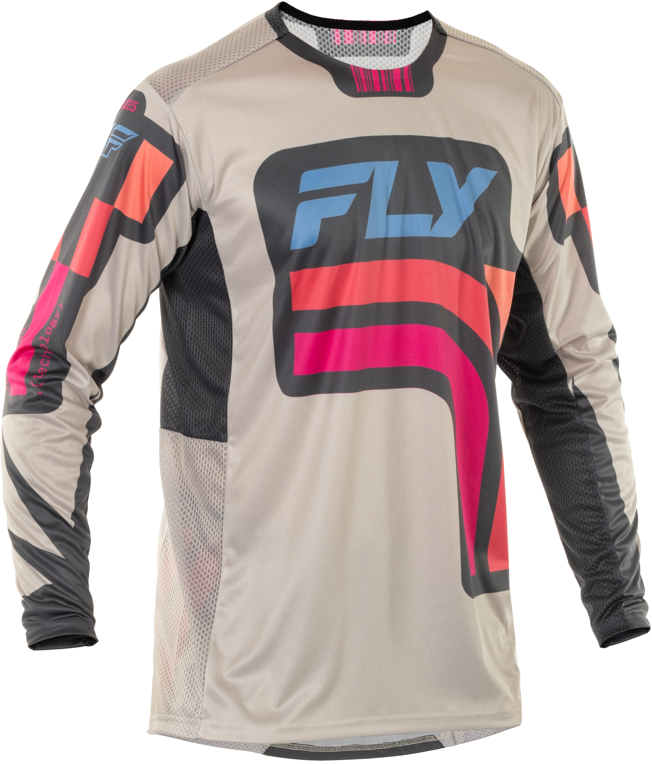 Fly Racing Youth Lite Vice Jersey Light Grey/pink/coral Yxl - Grey/Pink/Coral / X-Large