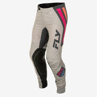 FLY RACING Youth Lite Vice Pant Ca/Ny Light Grey/Pink/Coral Sz 26