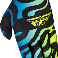 Fly Racing Youth Lite Zen Gloves Black/blue/hi-vis Ys - Black/Blue/Hi-Vis Yellow / Medium