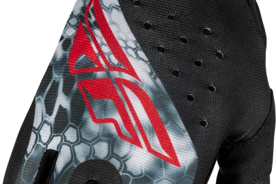 Fly Racing Youth Pro Lite Kryptek Gloves Black/red/grey Yl - Black/Red/Grey / Large