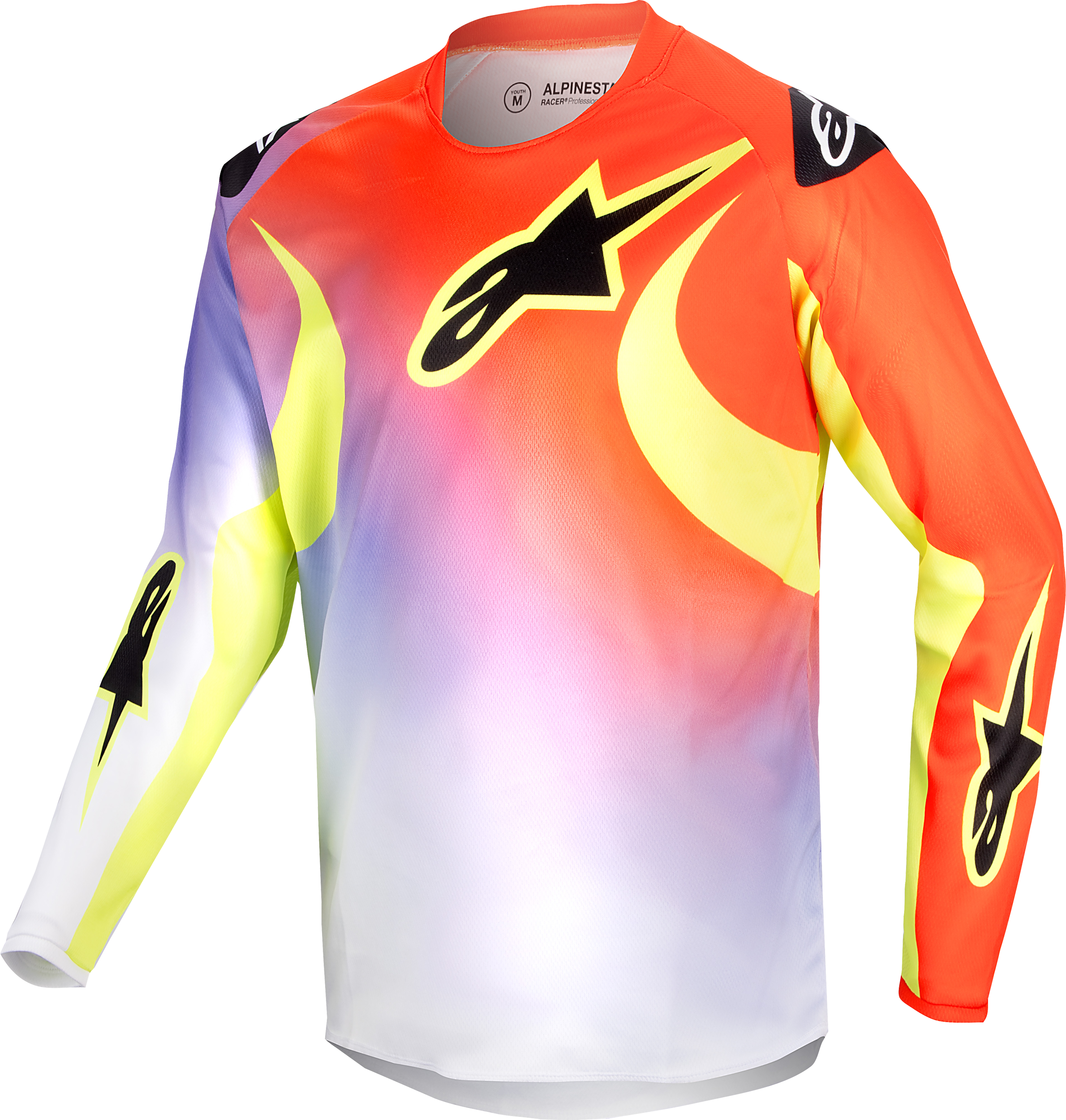 Alpinestars Youth Racer Lucent Jersey White/neon Red/yellow Fluo Xl - White/Neon Red/Fluorescent Yellow / Large